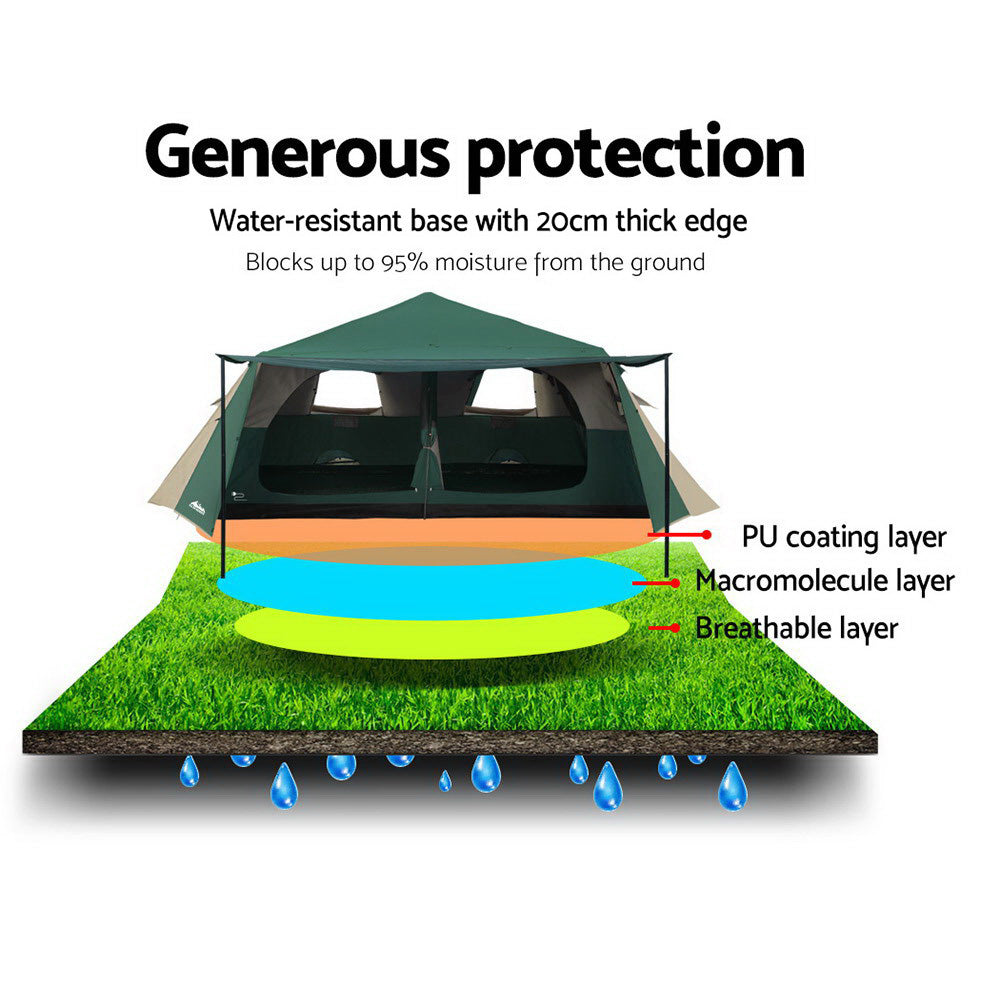 Tents: Weisshorn Instant Up Camping Tent 8 Person Pop up Tents Family Hiking Dome Camp