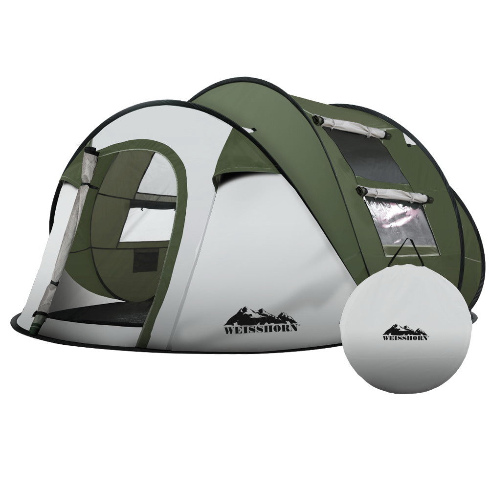 Tents: Weisshorn Instant Up Camping Tent 4-5 Person Pop up Tents Family Hiking Beach Dome