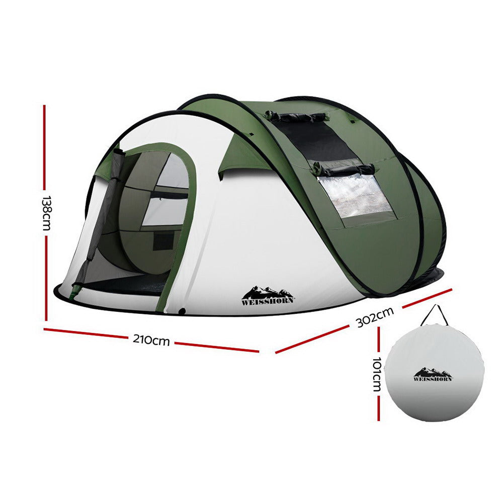 Tents: Weisshorn Instant Up Camping Tent 4-5 Person Pop up Tents Family Hiking Beach Dome