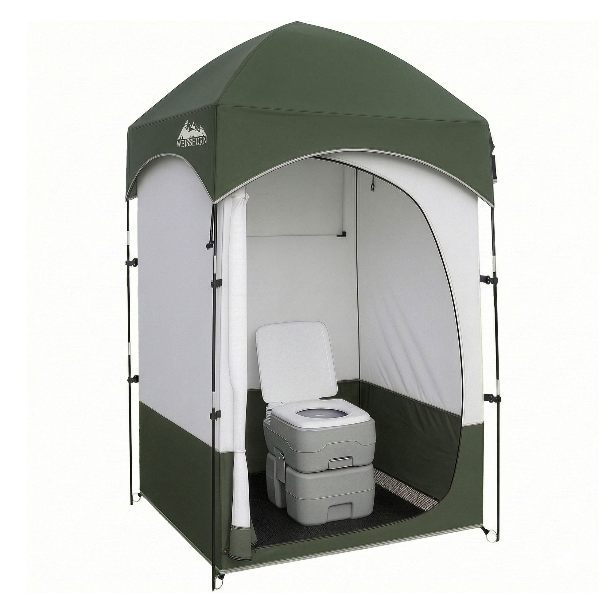 Portable Toilets & Showers: Weisshorn 20L Portable Camping Toilet Shower Tent Changing Room Outdoor Loo Set