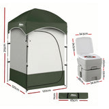 Portable Toilets & Showers: Weisshorn 20L Portable Camping Toilet Shower Tent Changing Room Outdoor Loo Set