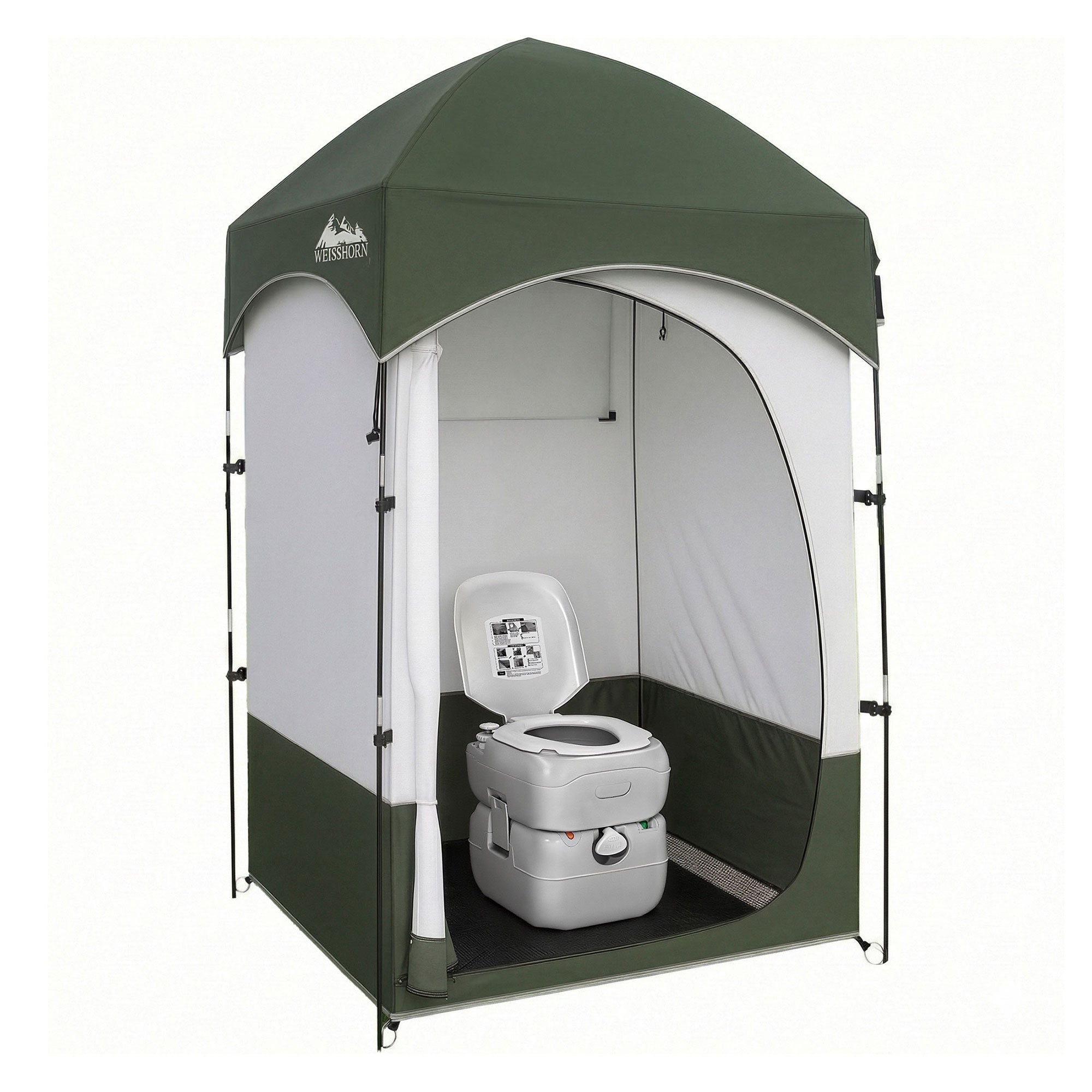 Portable Toilets & Showers: Weisshorn 22L Portable Camping Toilet Shower Tent Changing Room Outdoor Loo Set