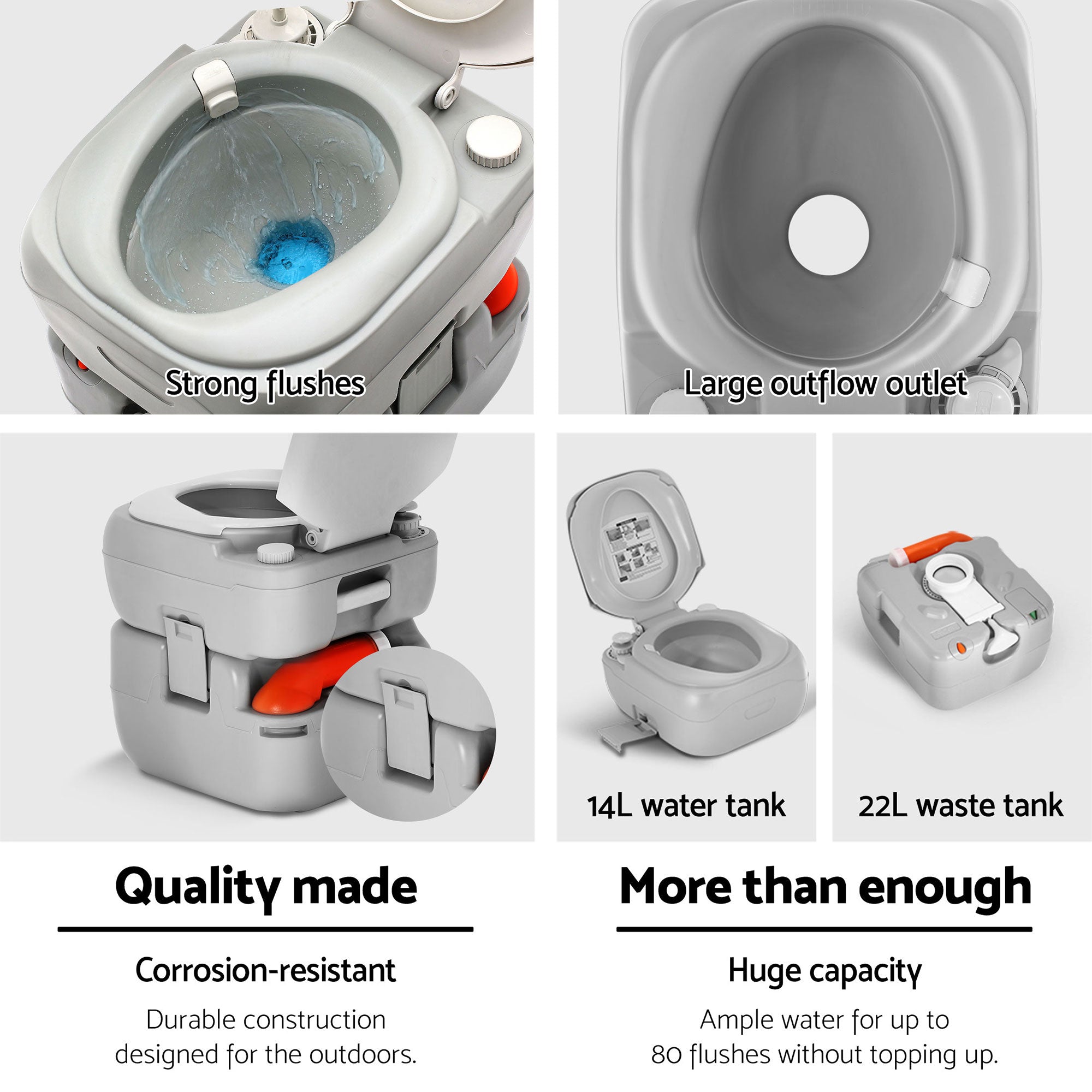 Portable Toilets & Showers: Weisshorn 22L Portable Camping Toilet Shower Tent Changing Room Outdoor Loo Set