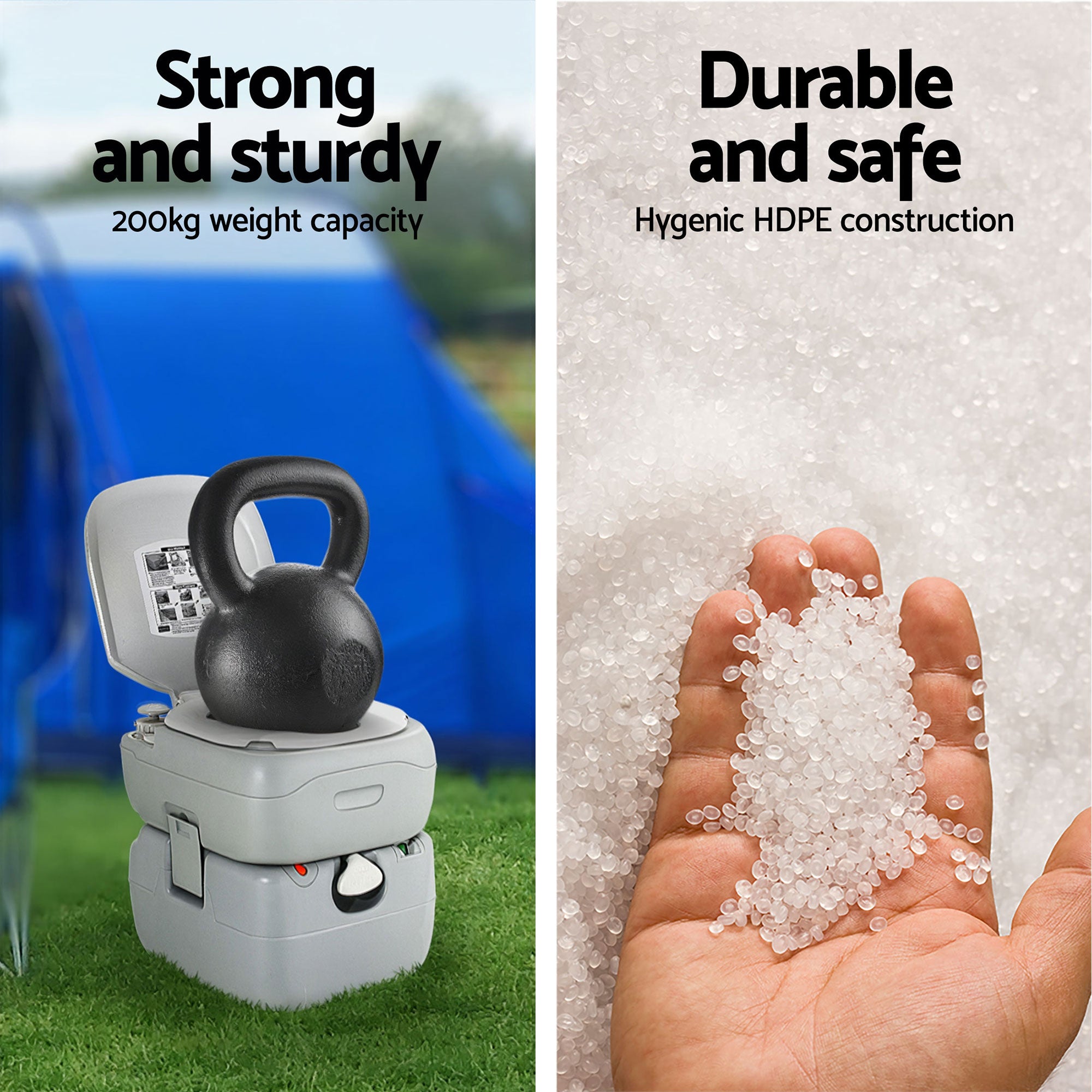 Portable Toilets & Showers: Weisshorn 22L Portable Camping Toilet Shower Tent Changing Room Outdoor Loo Set
