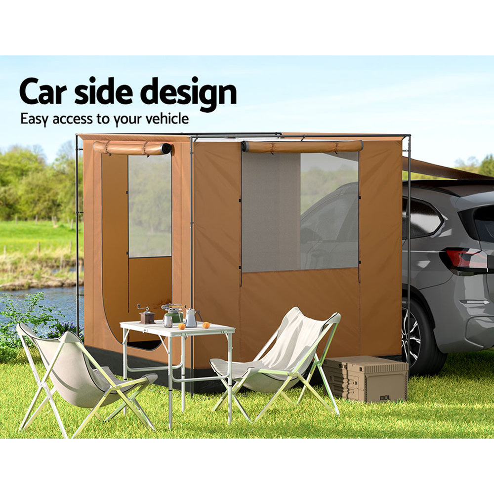 Caravan Accessories: Weisshorn Camping Tent SUV Car Side Awning 2x2m Canopy Outdoor Portable 4WD