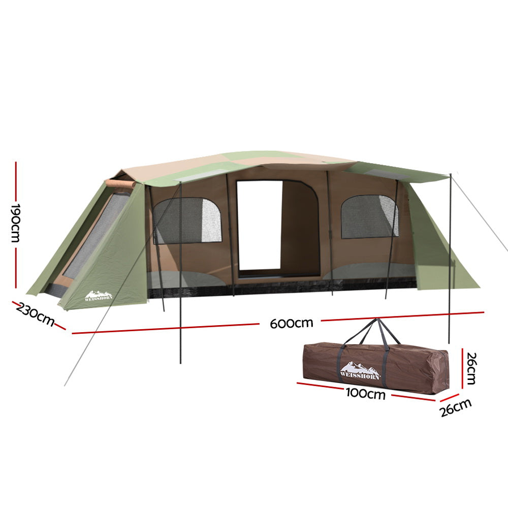 Tents: Weisshorn Instant Up Camping Tent 10 Person Outdoor Family Hiking Tents 3 Rooms