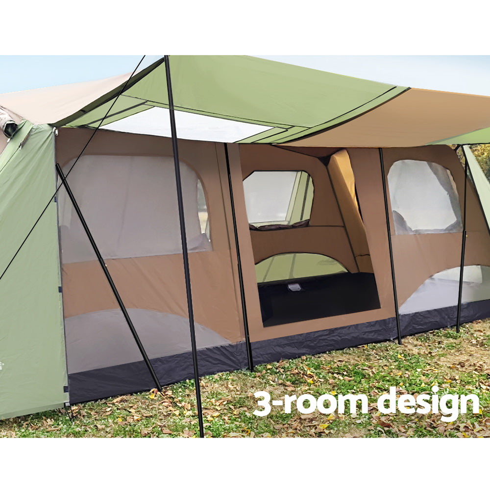 Tents: Weisshorn Instant Up Camping Tent 10 Person Outdoor Family Hiking Tents 3 Rooms