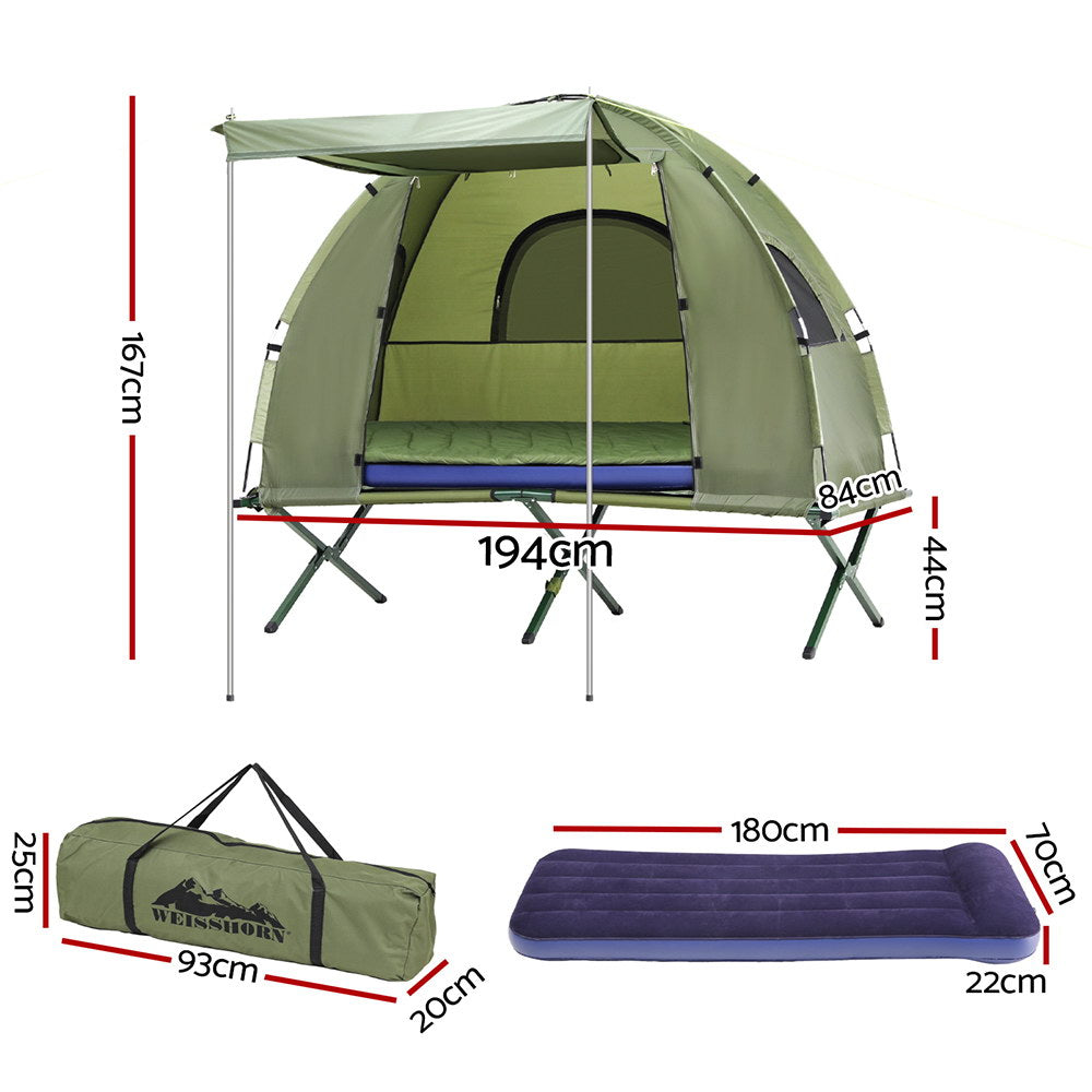 Tents: Weisshorn 5-in-1 Camping Tent Cot 1-person Air Mattress Camping Bed