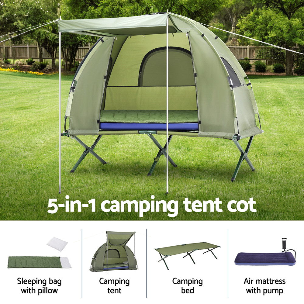 Tents: Weisshorn 5-in-1 Camping Tent Cot 1-person Air Mattress Camping Bed
