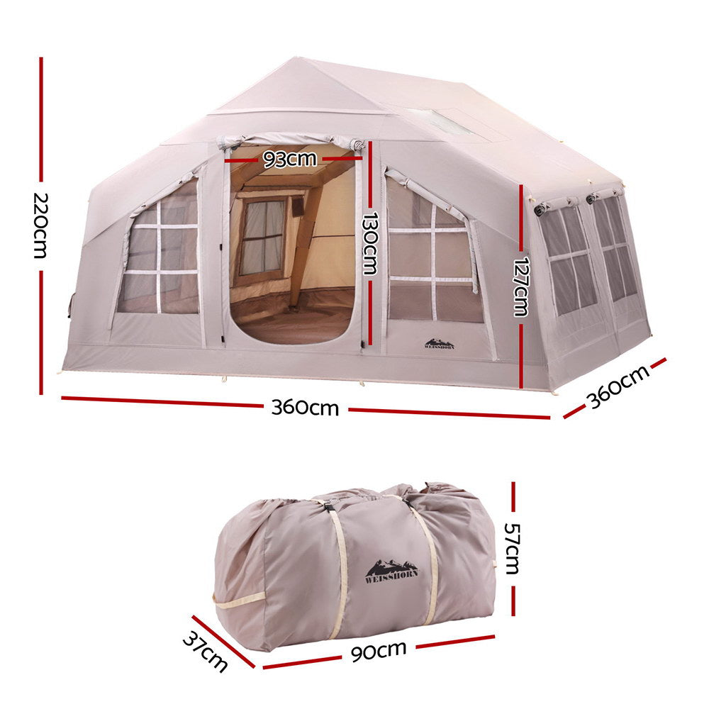 Tents: Weisshorn Camping Tent Inflatable Beach Tent 6 Person 360CM