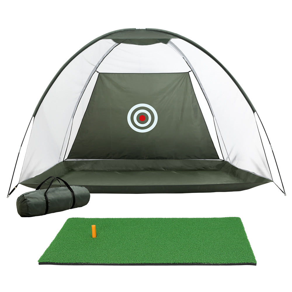 Golf Training Aids: Everfit 3M Golf Practice Net And Training Mat Set Driving Target Green