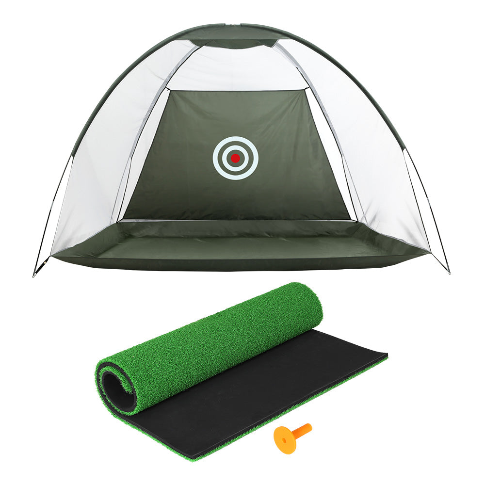 Golf Training Aids: Everfit 3M Golf Practice Net And Training Mat Set Driving Target Green