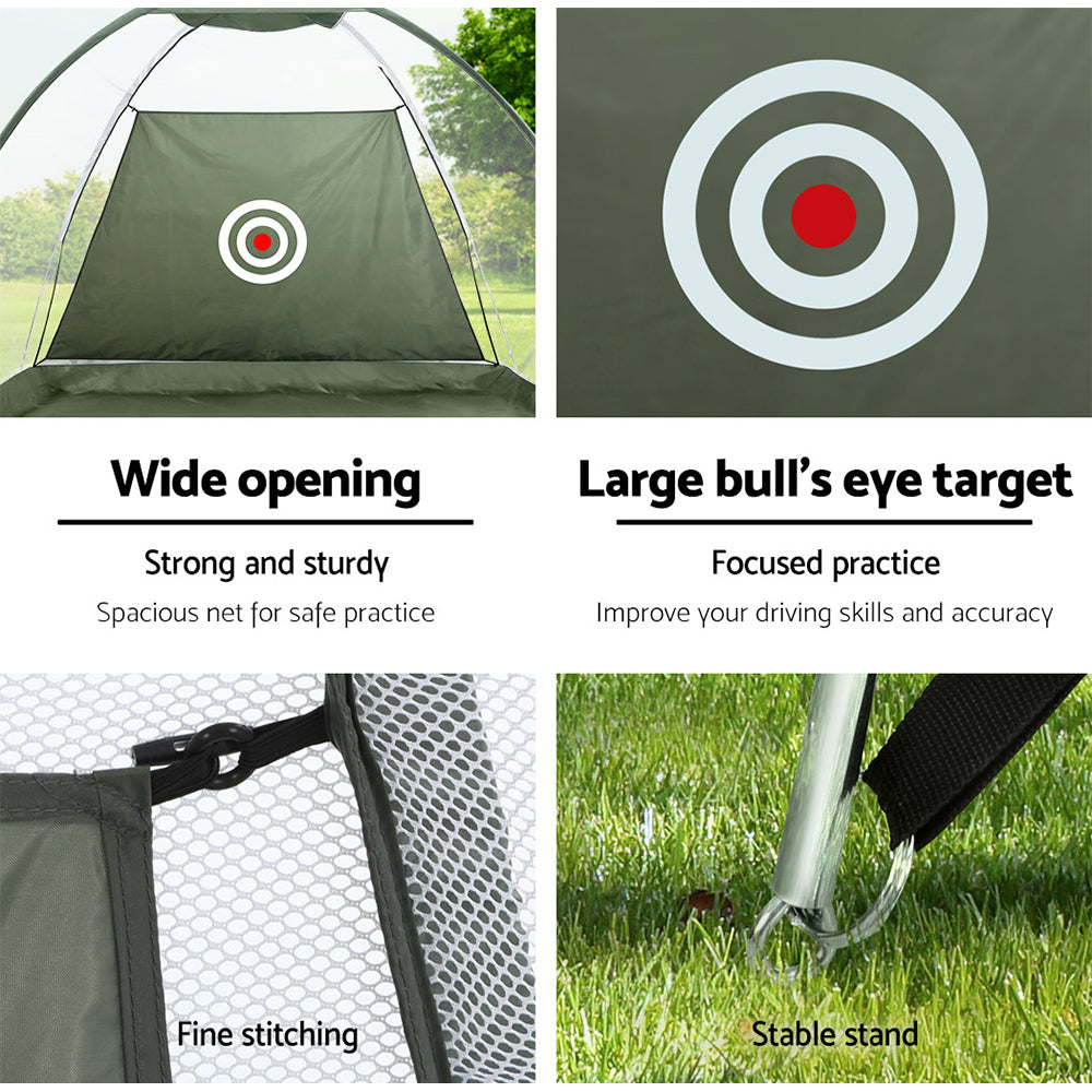 Golf Training Aids: Everfit 3M Golf Practice Net And Training Mat Set Driving Target Green