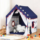 Pretend Play: Keezi Kids Play Tent Playhouse Castle with Floor Mat String Ball Light 134X103CM