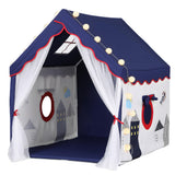 Pretend Play: Keezi Kids Play Tent Playhouse Castle with Floor Mat String Ball Light 134X103CM