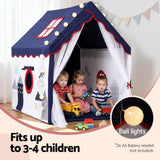 Pretend Play: Keezi Kids Play Tent Playhouse Castle with Floor Mat String Ball Light 134X103CM