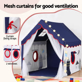 Pretend Play: Keezi Kids Play Tent Playhouse Castle with Floor Mat String Ball Light 134X103CM