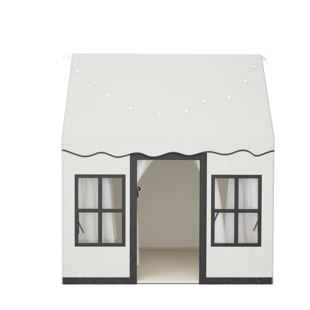 Pretend Play: Keezi Kids Play Tent Playhouse Castle with String Lights Floor Mat Side Pocket