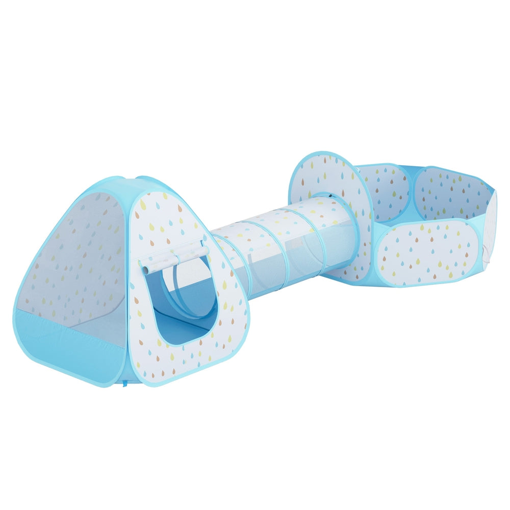 Pretend Play: Keezi Kids Play Tent Pop Up Playhouse Ball Pit Tunnel Basketball Hoop Blue