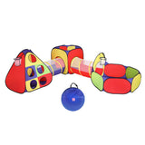 Pretend Play: Keezi Kids Play Tent Pop Up Teepee Playhouse Ball Pit Crawl Tunnel Basketball Hoop