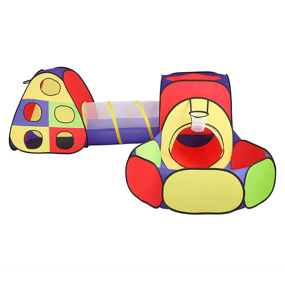 Pretend Play: Keezi Kids Play Tent Pop Up Teepee Playhouse Ball Pit Crawl Tunnel Basketball Hoop