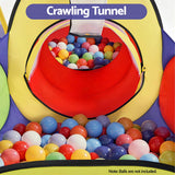 Pretend Play: Keezi Kids Play Tent Pop Up Teepee Playhouse Ball Pit Crawl Tunnel Basketball Hoop