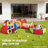 Pretend Play: Keezi Kids Play Tent Pop Up Teepee Playhouse Ball Pit Crawl Tunnel Basketball Hoop