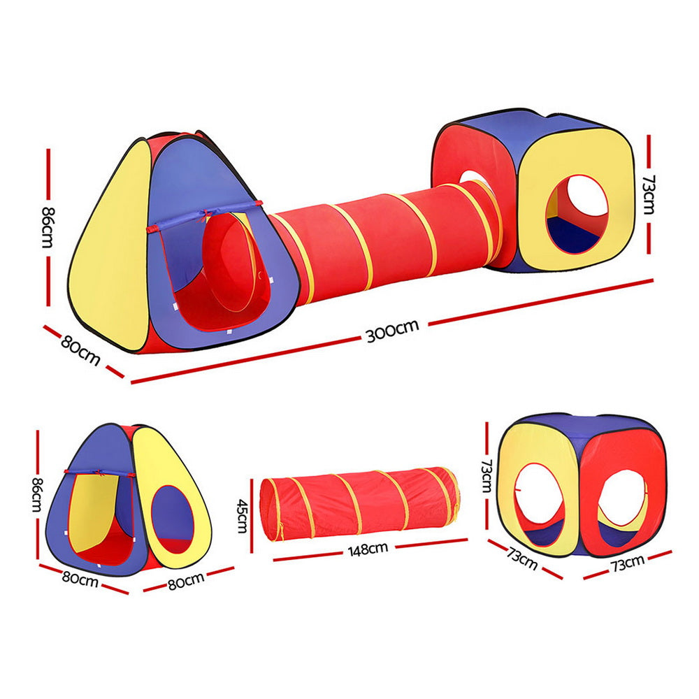 Pretend Play: Keezi Kids Playhouse Play Tent Pop Up Teepee Castle Crawl Tunnel Outdoor Indoor Toys Children Gift