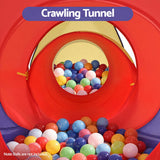 Pretend Play: Keezi Kids Playhouse Play Tent Pop Up Teepee Castle Crawl Tunnel Outdoor Indoor Toys Children Gift
