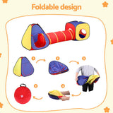 Pretend Play: Keezi Kids Playhouse Play Tent Pop Up Teepee Castle Crawl Tunnel Outdoor Indoor Toys Children Gift