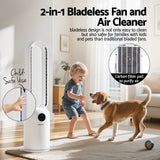 Portable Fans: Devanti 2in1 Bladeless Fan Air Purification W/ Remote 88cm