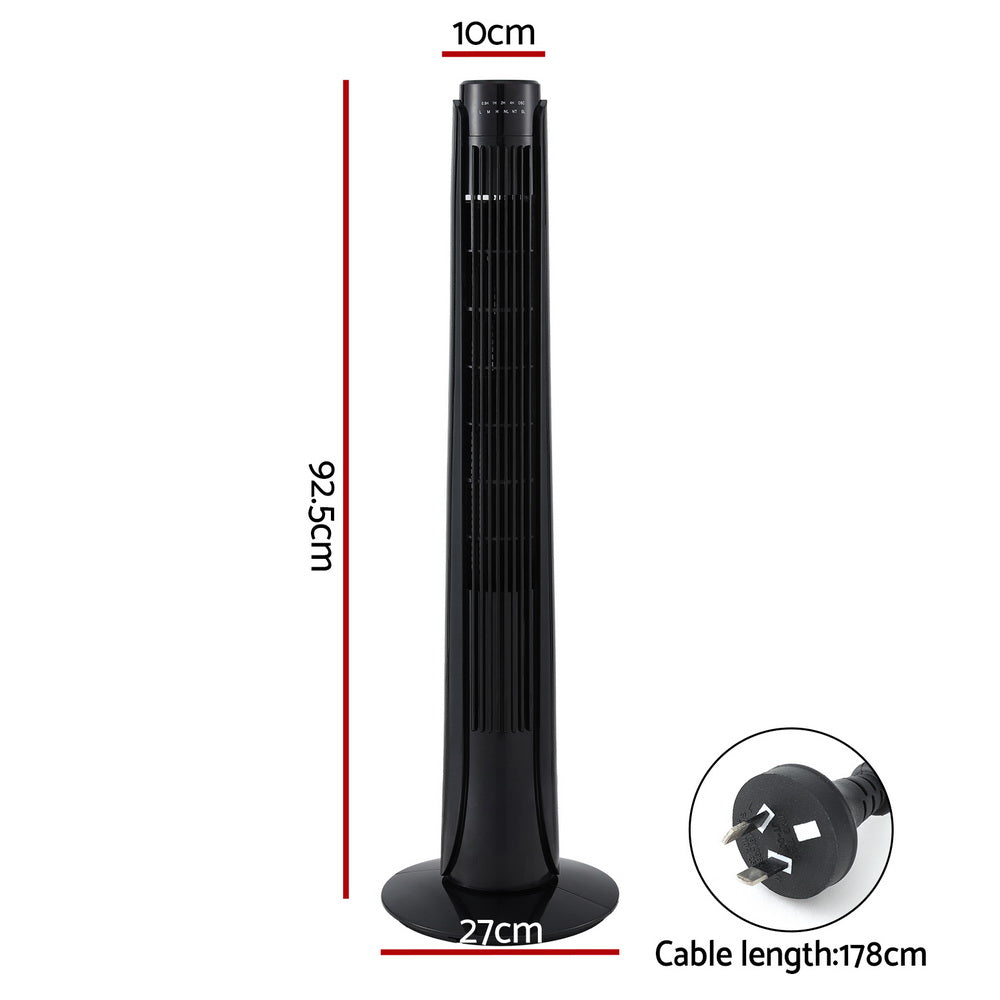 Ceiling Fans: Devanti Tower Fan Oscillating 3 Speeds with Remote 93cm