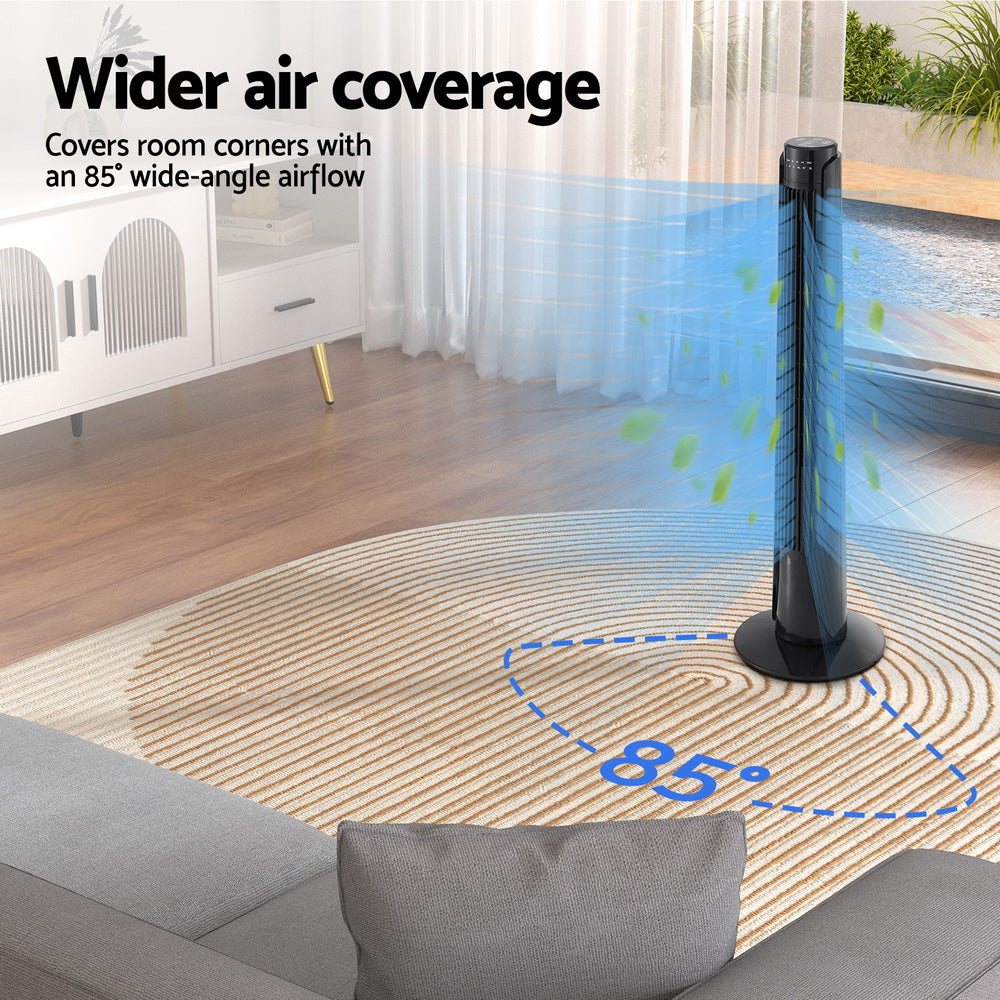 Ceiling Fans: Devanti Tower Fan Oscillating 3 Speeds with Remote 93cm