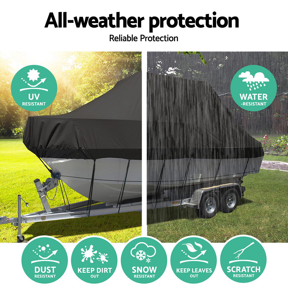 Boating Accessories: Seamanship Boat Cover 19-21ft Trailerable Jumbo Marine Grade Heavy Duty Black