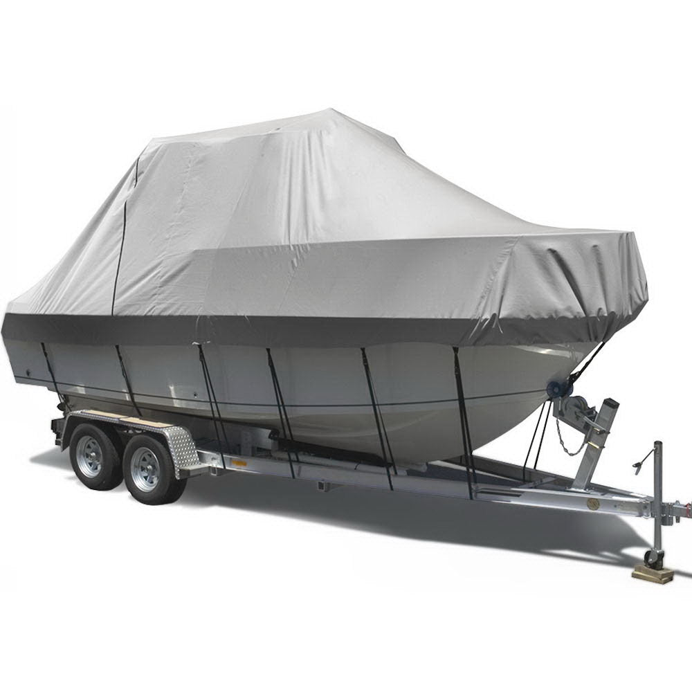Boating Accessories: Seamanship Boat Cover 21-23ft Trailerable Jumbo Marine 600D Heavy Duty Grey