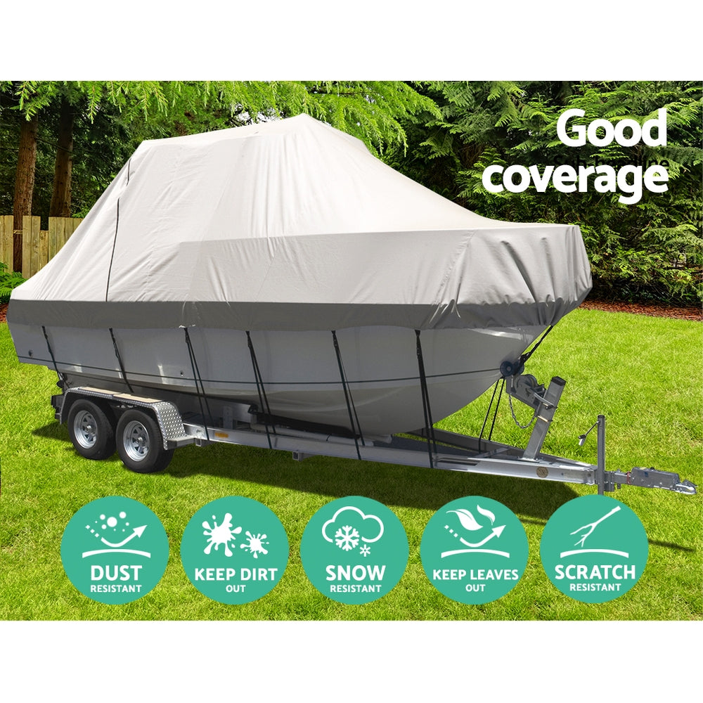 Boating Accessories: Seamanship Boat Cover 21-23ft Trailerable Jumbo Marine 600D Heavy Duty Grey