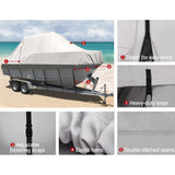 Boating Accessories: Seamanship Boat Cover 21-23ft Trailerable Jumbo Marine 600D Heavy Duty Grey