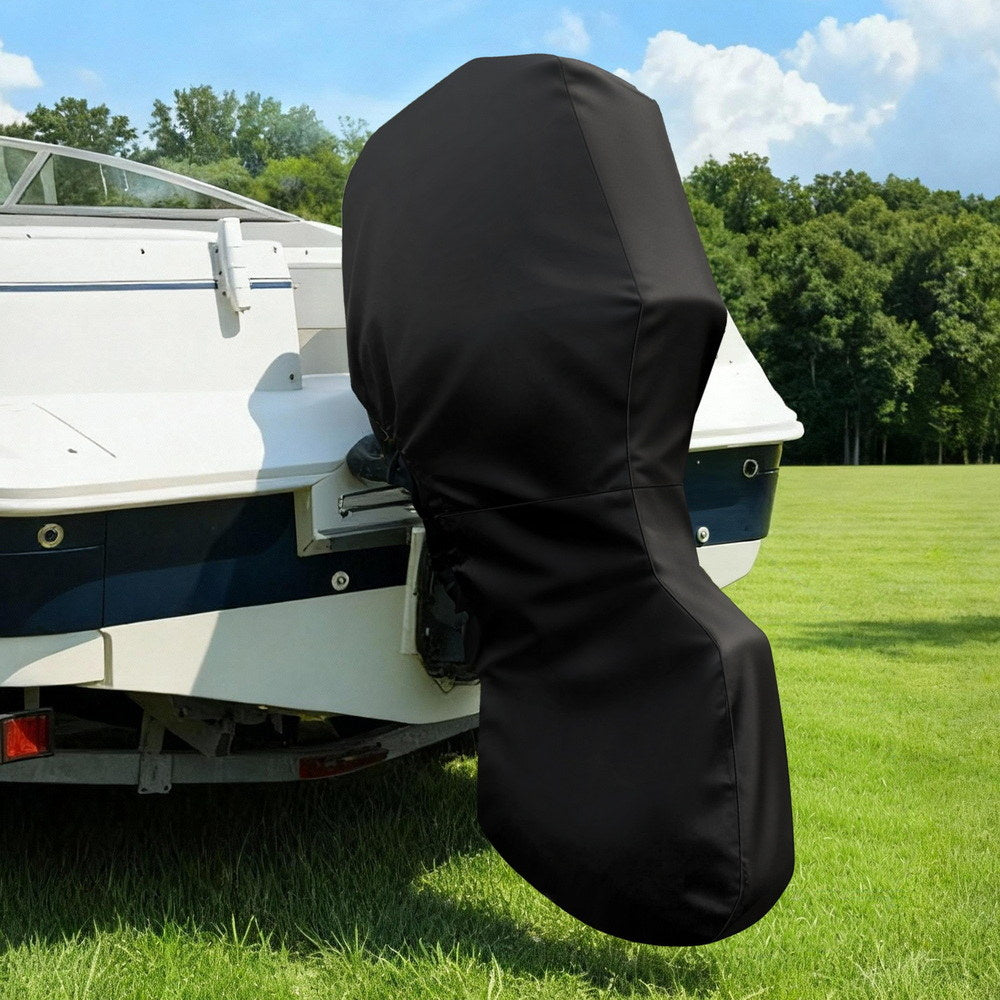 Boating Accessories: Seamanship Full Outboard Boat Motor Engine Cover Dust Rain Protection 100hp -150hp 600D Black