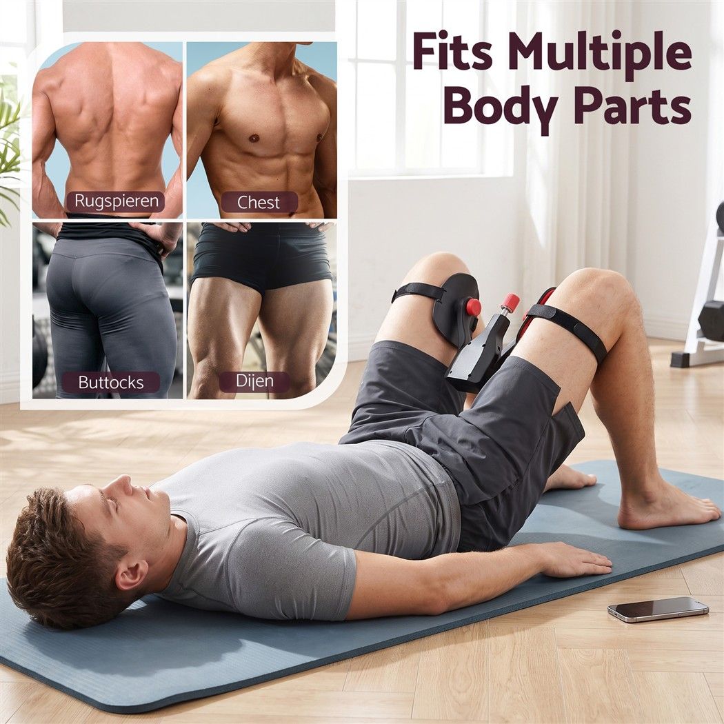 Everfit Pelvic Floor Exerciser Inner Thigh Kegel Trainer 35KG 360 Adjustable Men Women Black & Red