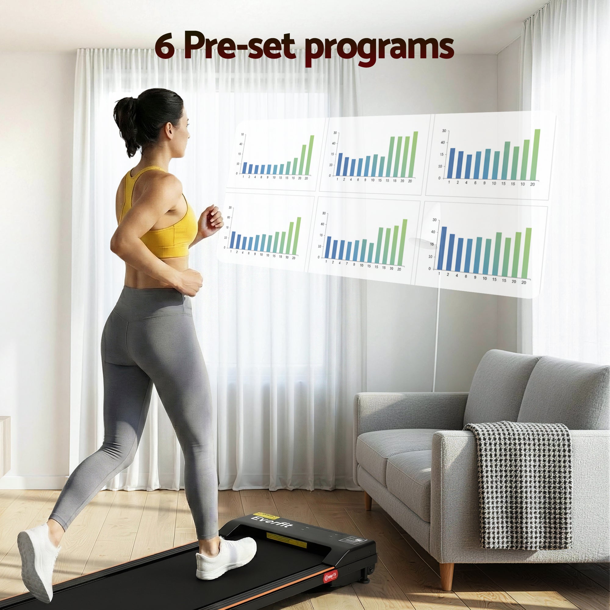 Treadmills: Everfit 3 in 1 Walking Pad Treadmill 12% Incline Under Desk Treadmills for Home Gym With 38cm Wide Belt