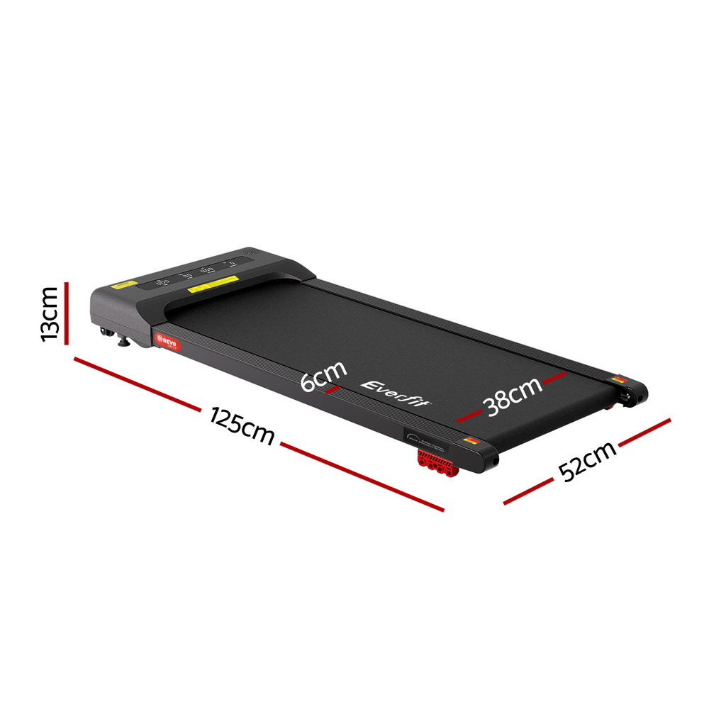 Treadmills: Everfit Treadmill Electric Walking Pad Incline Under Desk Home Gym 380mm Black