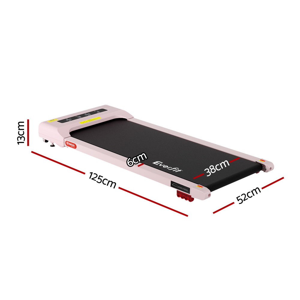 Treadmills: Everfit Treadmill Electric Walking Pad Incline Under Desk Home Gym 380mm Pink