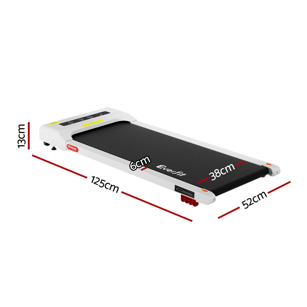 Treadmills: Everfit Treadmill Electric Walking Pad Incline Under Desk Home Gym 380mm White