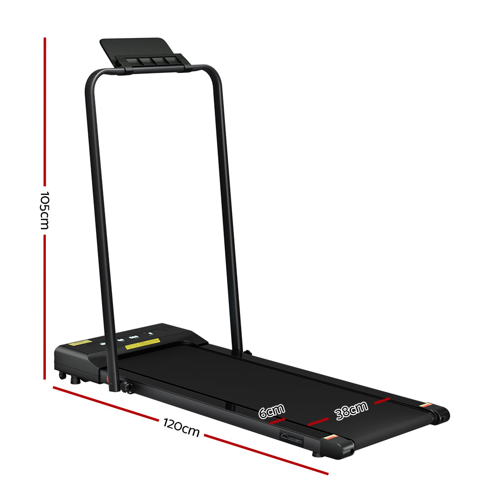 Treadmills: Everfit Treadmill Electric Walking Pad Under Desk Home Gym Fitness 380mm Black