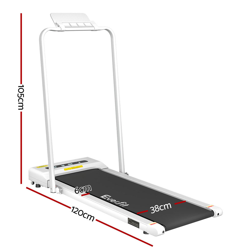 Treadmills: Everfit Treadmill Electric Walking Pad Under Desk Home Gym Fitness 380mm White