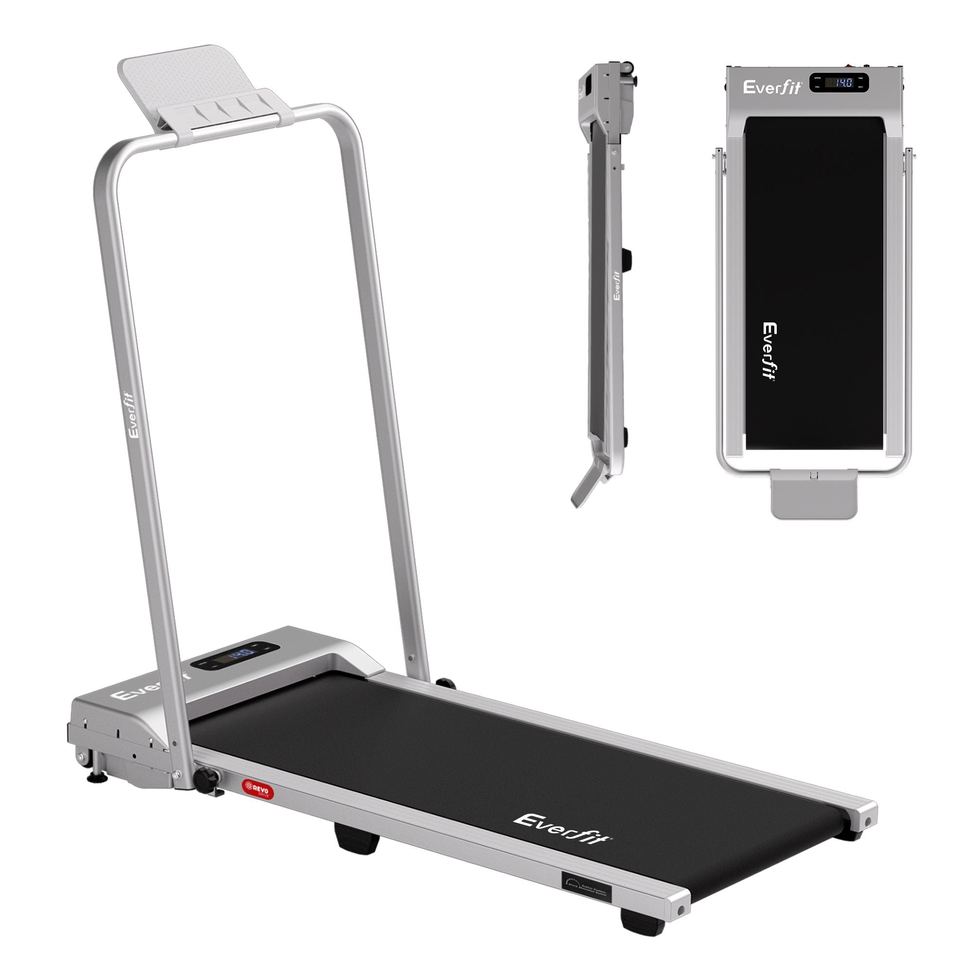 Everfit 3 in 1 Walking Pad Treadmill 12% Incline Foldable Under Desk Treadmills for Home Gym With 38cm Wide Belt Silver