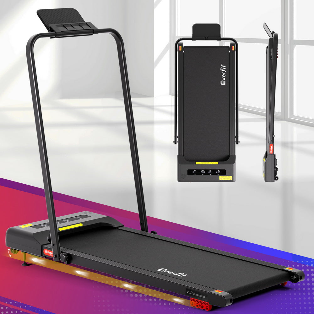 Treadmills: Everfit Treadmill Electric Walking Pad Incline Under Desk 380mm Black