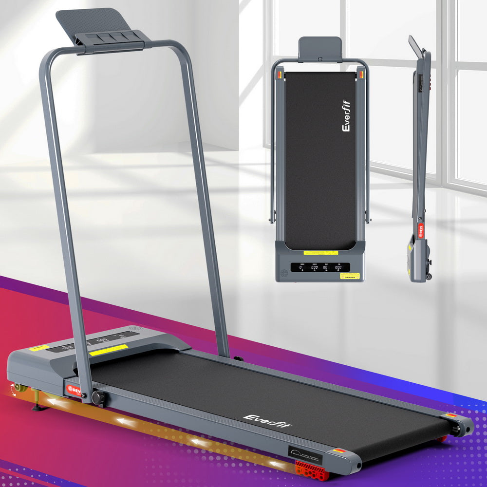Treadmills: Everfit Treadmill Electric Walking Pad Incline Under Desk 380mm Grey