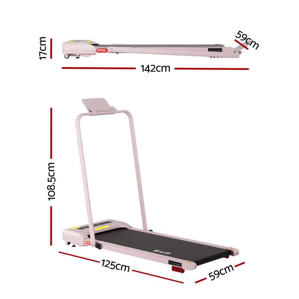 Treadmills: Everfit Treadmill Electric Walking Pad Incline Under Desk 380mm Pink