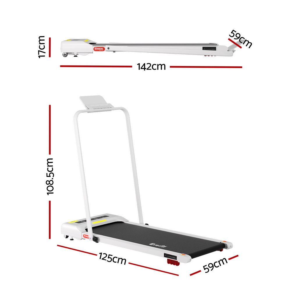 Treadmills: Everfit Treadmill Electric Walking Pad Incline Under Desk 380mm White